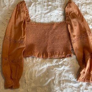 MINT CONDITION WILFRED PUFF SLEEVE LINEN BLOUSE